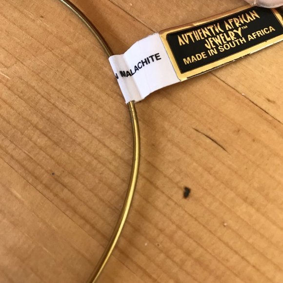 Malachite Mixed Metal Brass & Copper Authentic South African Jewelry Necklace - Picture 8 of 10